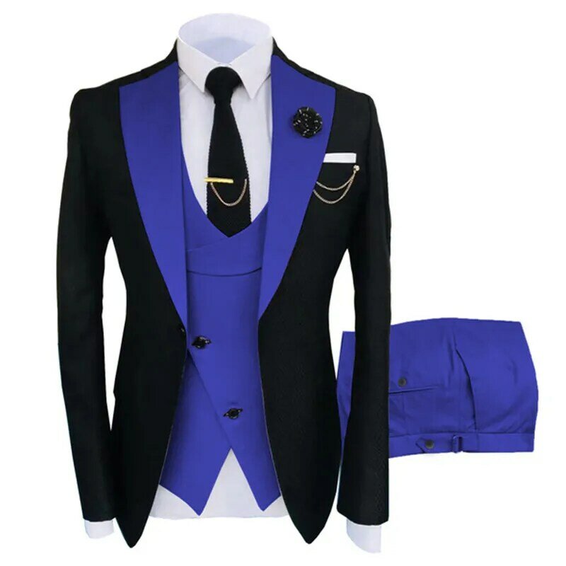 3 Pieces Men's Suits Slim Fit  Formal Business Suits Notch Lapel Can Be Customized For Groosmen Wedding (Blazer+vest+Pants)