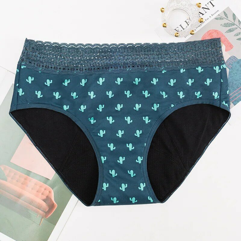 High-quality large size printing four-layer physiological panties leak-proof no-wear sanitary pads menstrual physiological pants