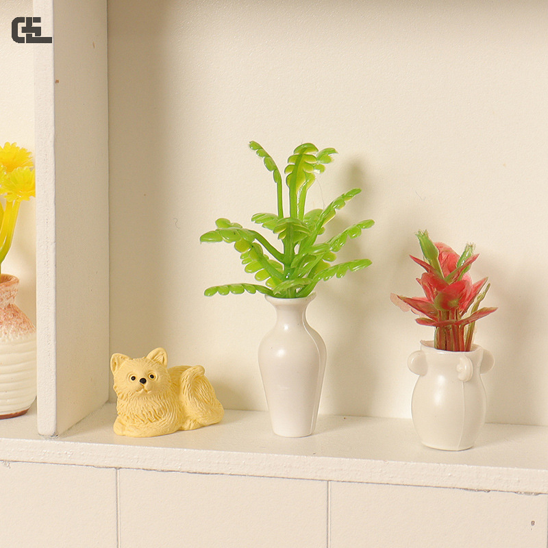 1:12 миниатюрный кукольный домик, зеленые растения, модель бонсая, сад, аксессуары для кукольного домика