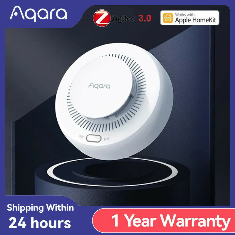 Aqara-جهاز استشعار كاشف الدخان زيجبي 3.0 ، جهاز إنذار الحريق ، تنبيه الصوت ، تطبيق أمن الوطن ، العمل مع شاومي mi home homekit