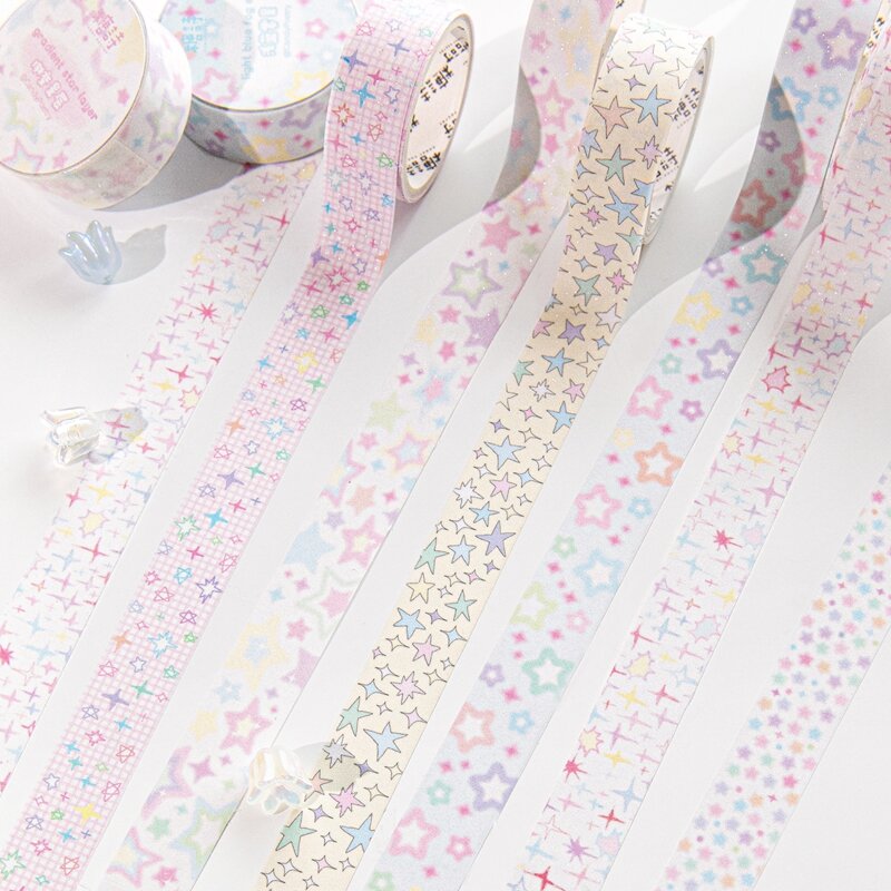 New Ins Cute Star Washi nastro adesivo Scrapbooking Journal nastri adesivi decorativi cancelleria materiale Collage fai da te