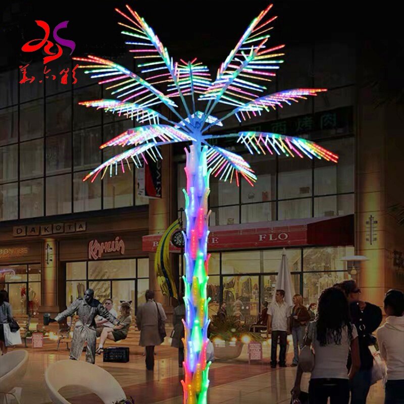 custom.18 Year factory for IP65 outdoor customized artificial flash led coconut tree leaves lights