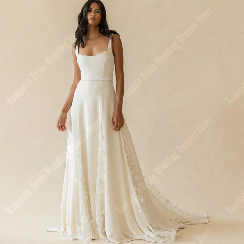 Paski Spaghetti Plus Size suknie ślubne dla kobiet najnowsza lista długa księżniczka Mariage Mopping długość Vestido De Noive 2024