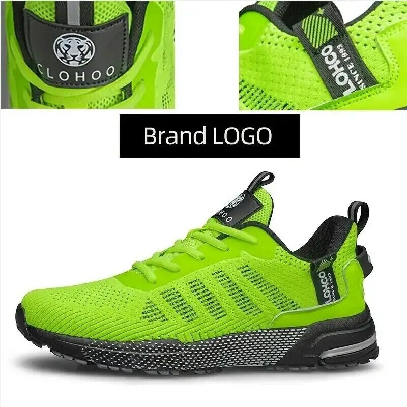 CLOHOO Men's Trendy Knitted Breathable Lightweight Comfy Sneakers For Running Jogging Wear-resistant Non-Slip Casual Sport Shoes