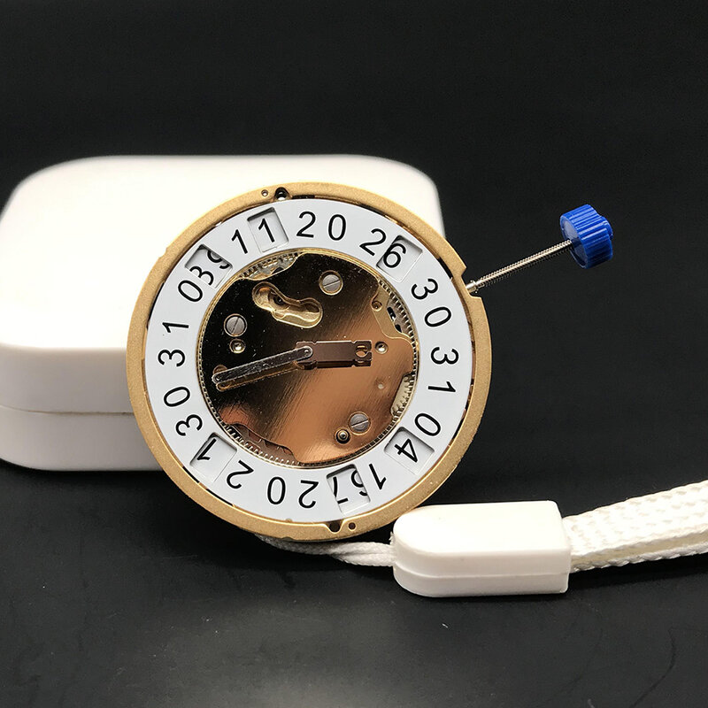SW Ronda 5010B 10 Jewels Quartz Watch Golden Movement Date-just Stem White Single Date Clock Parts Replacement