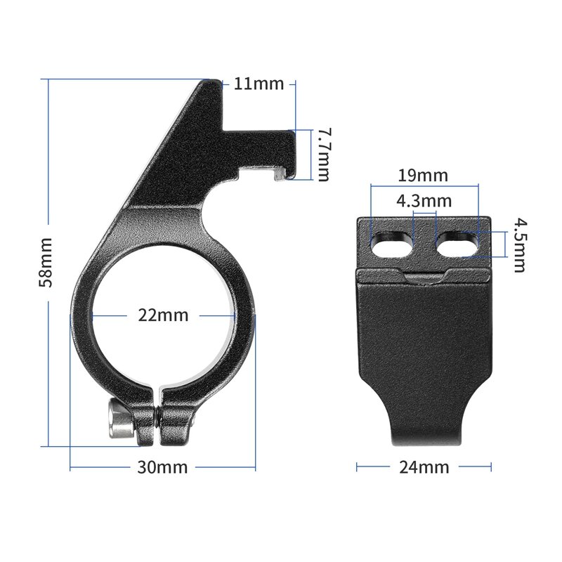 Electric Scooter Display Aluminum Fixed Bracket Scooter Instrument Bracket For 22Mm Diameter Handlebar Display Parts Black