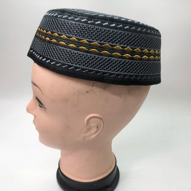 Muzułmańskie czapki męskie ubrania freespping modlitewny kapelusz Kufi islamskie akcesoria hidżab saudyjski Arabia Jewish haftowane