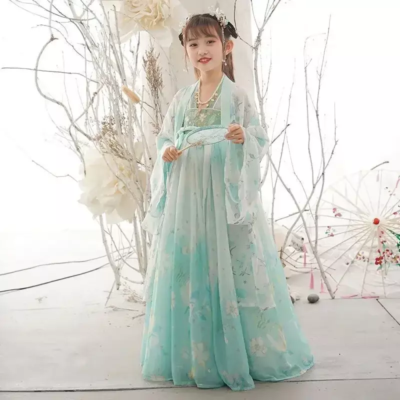 Vestido Hanfu chino para niñas, disfraz de Año Nuevo, vestido Hanfu antiguo, disfraz de Hada de carnaval, vestido rosa para niñas, 2024