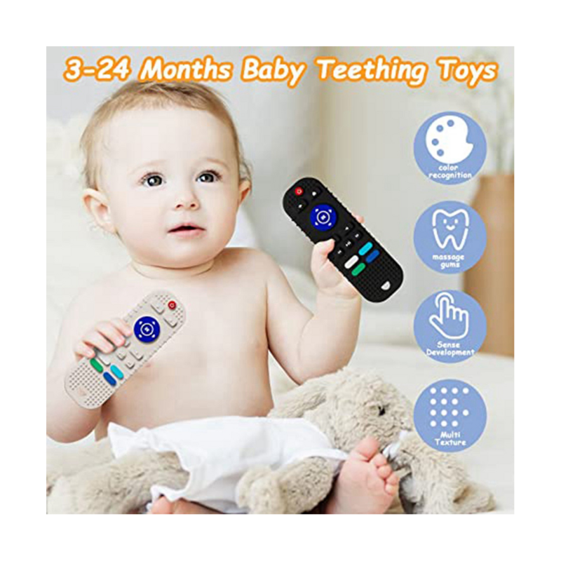 Juguetes de dentición de silicona suave para niños pequeños, juguetes de dentición para bebés de 6 a 12 meses, mordedor Molar para bebés, juguetes para masticar, 2 piezas