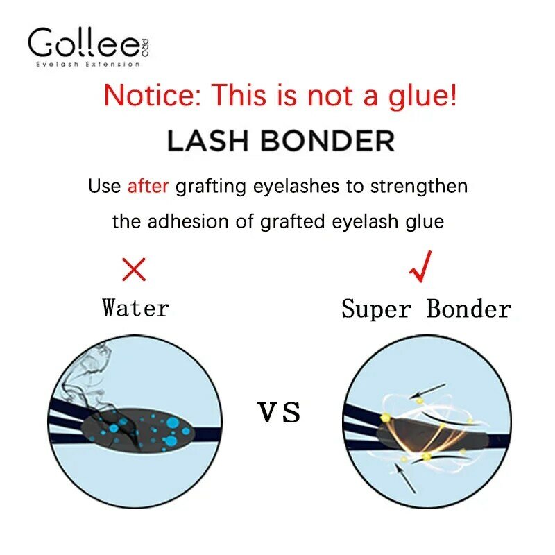 Gollee SUMFORMI-adhesivo de ayuda para pestañas, pegamento Bonder de extensión de pestañas de secado rápido, sin irritación, suministros de pestañas