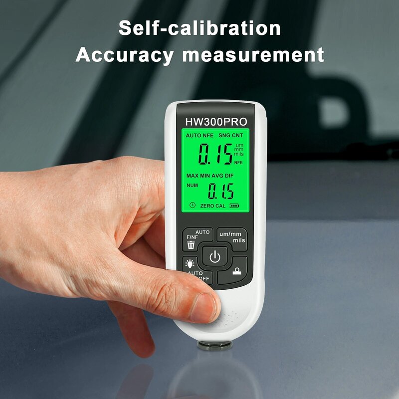 HW300 PRO 1 PC Coating Thickness Gauge, Automotive Paint Surface Tester, Paint Thickness Gauge
