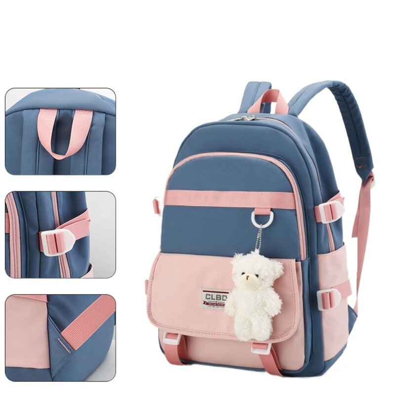 Zaino Multi-tasca Fashion Nylon Mochilas Book Bag borse da scuola impermeabili ad alta capacità femminili