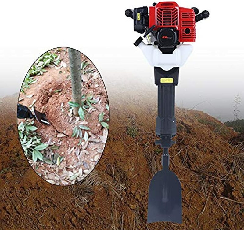 2 Stroke 52CC Gas Power Excavator Tree Sapling Planting Shovel Drilling Handheld Trencher Digger Hine