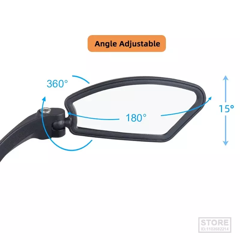 Stainless Steel Lens Bicycle Rear View Mirror Left Right 360 Degree Rotation Clear Sight Reflector Angle Adjust Alloy Bracket
