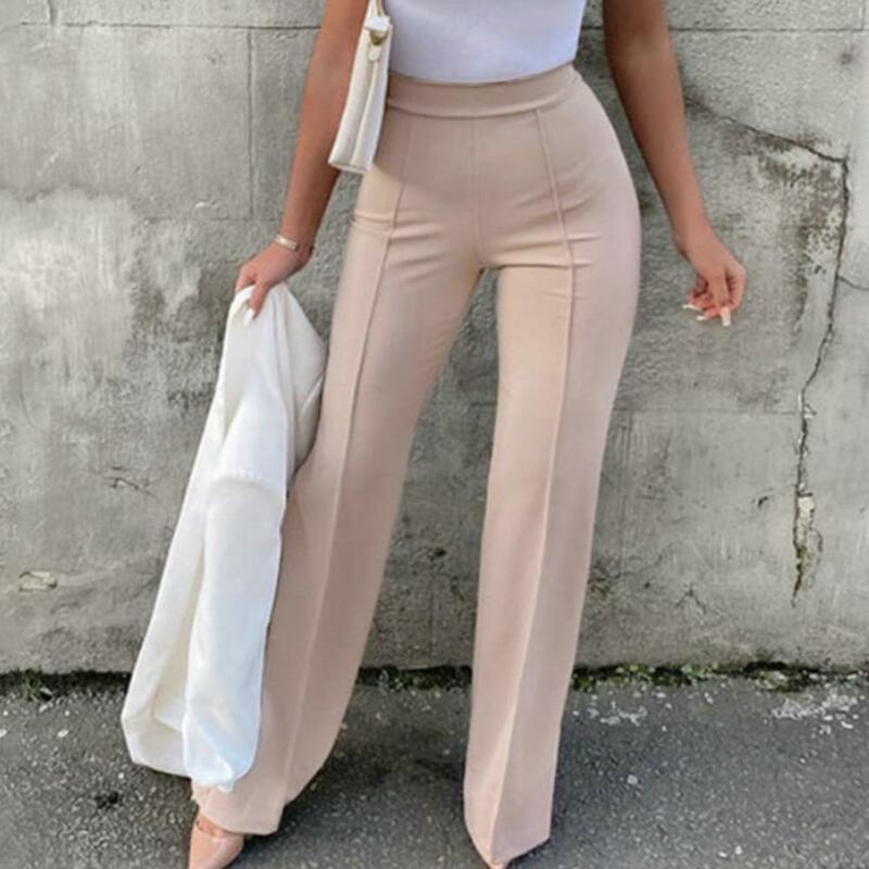 Women High Waist Flared Pants Spring Autumn Casual Pants Solid Color Stretchy Long Trousers Streetwear Female Flare Leggings