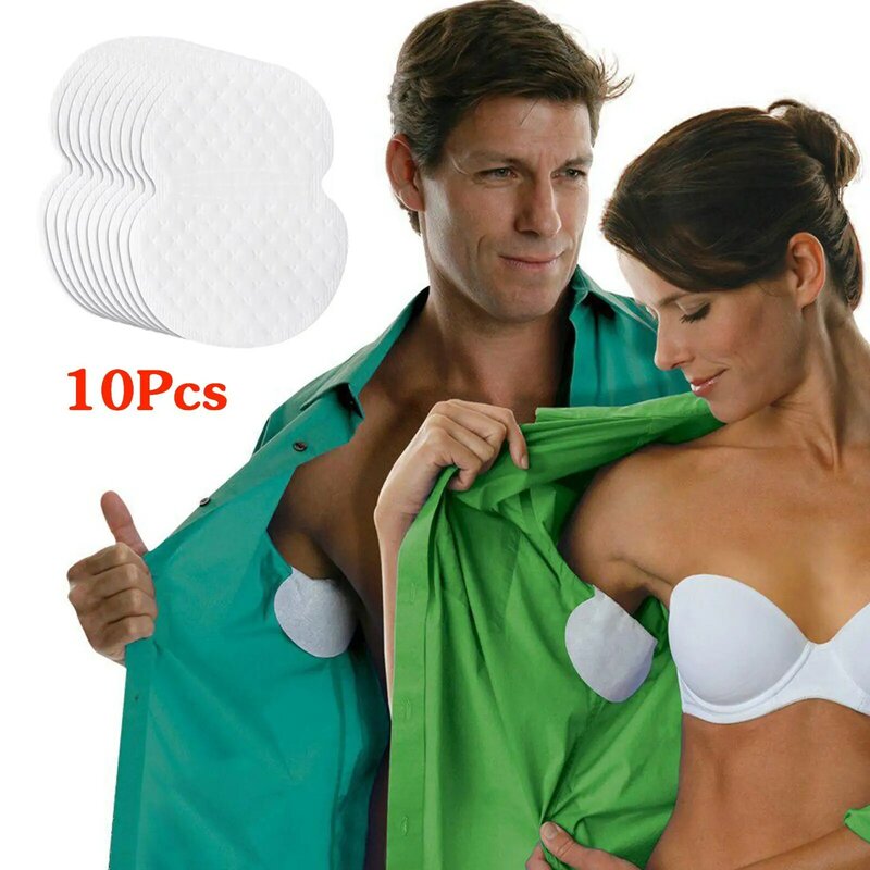 Almohadillas piezas para el sudor, desodorante para axilas, antitranspiración, desechables, para verano, para hombre y mujer, 10 unidades