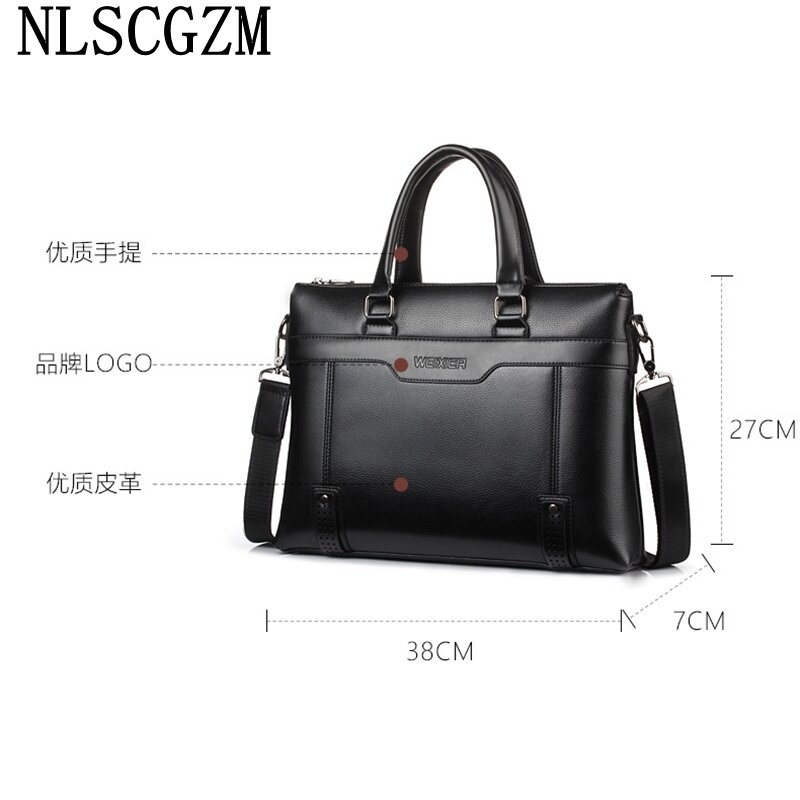 Briefcases Office 2024 Leather Laptop Bags for Men Laptop Shoulder Bag Crossbody Bags for Men Luxury Designer Handbag портфель