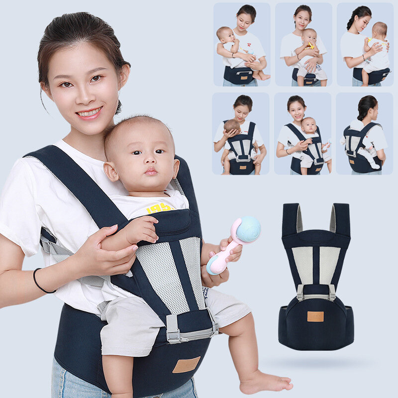 Marsupio con seggiolino per l'anca ergonomico neonato bambini cinghie multiuso Sling Wrap Cotton Baby Waist sgabello Carrier 0-36M