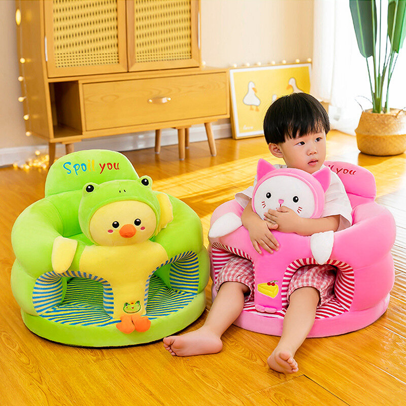 Sarung Sofa belajar duduk bayi, 1 buah mainan kursi penopang mewah kartun (sarung kursi duduk!!)