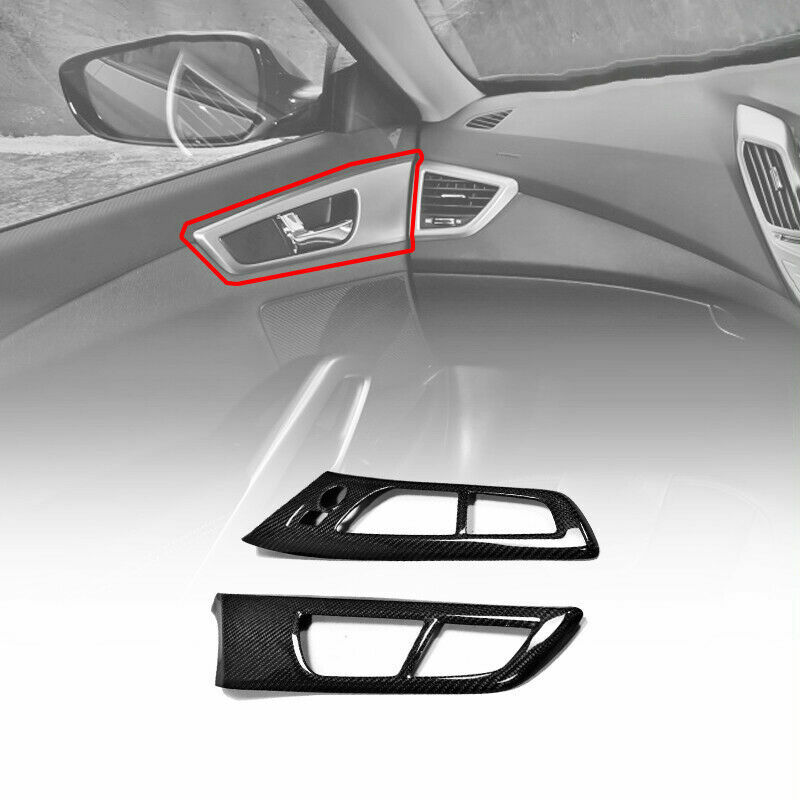 ฝาครอบมือจับประตูตกแต่งภายในรถยนต์ ABS คาร์บอนไฟเบอร์สำหรับ Hyundai Veloster 2012-2017