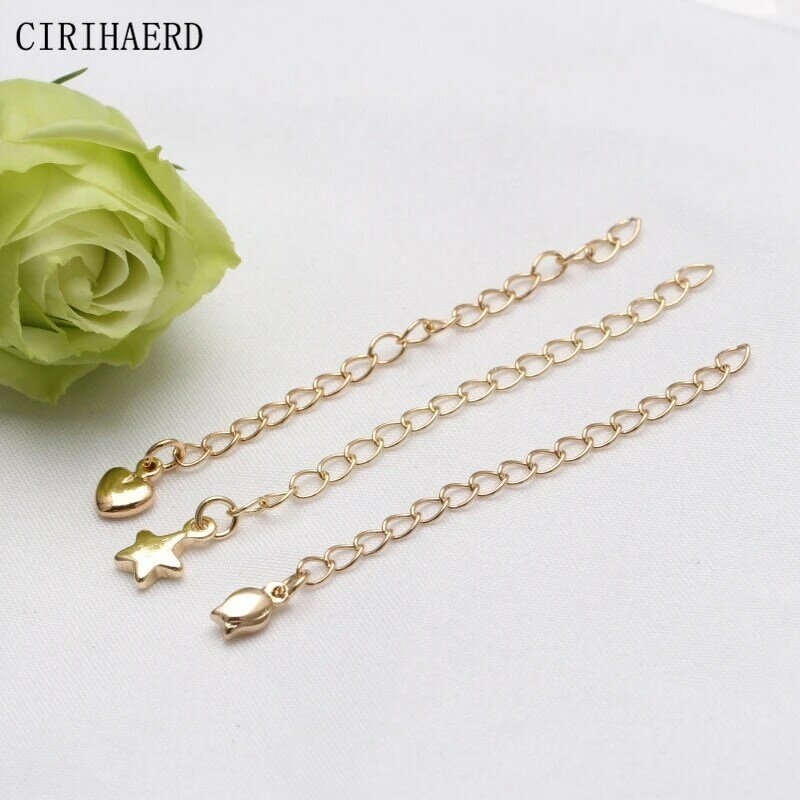 14K/18K Gold Plated Brass Extender Chains DIY Jewelry Accessories Bracelets Necklace Extension Chain Jewellery Making Supplies