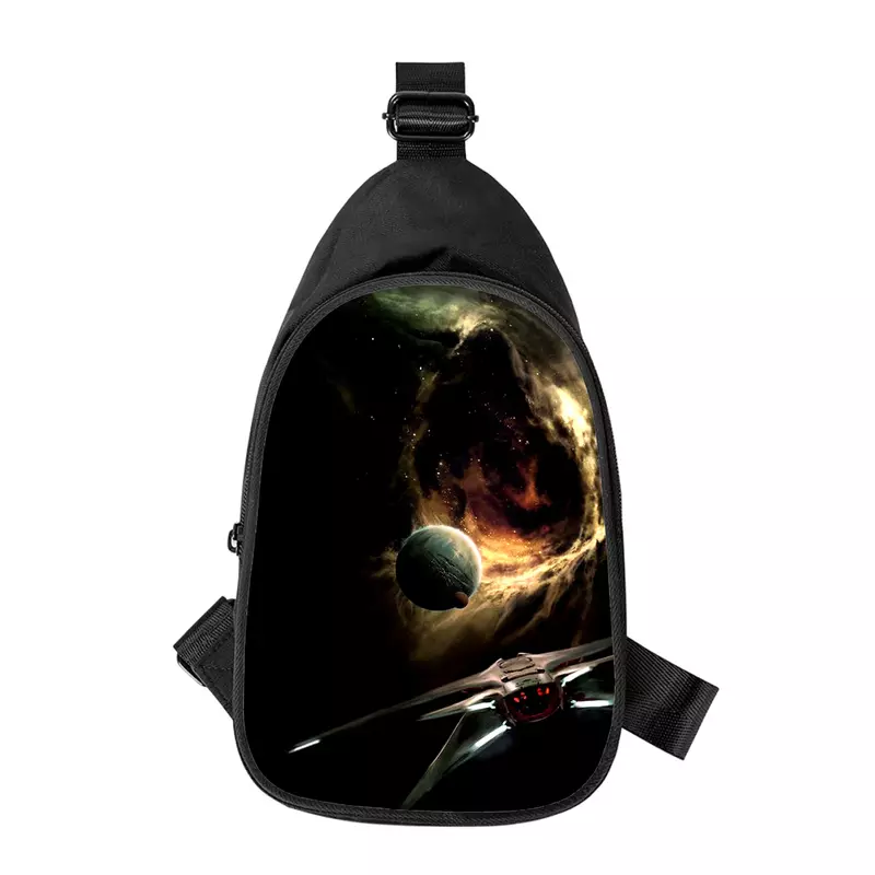 outer space Spaceship UFO Print New Men Cross Chest Bag Diagonally Women Shoulder Bag Husband School Waist Pack Male chest pack