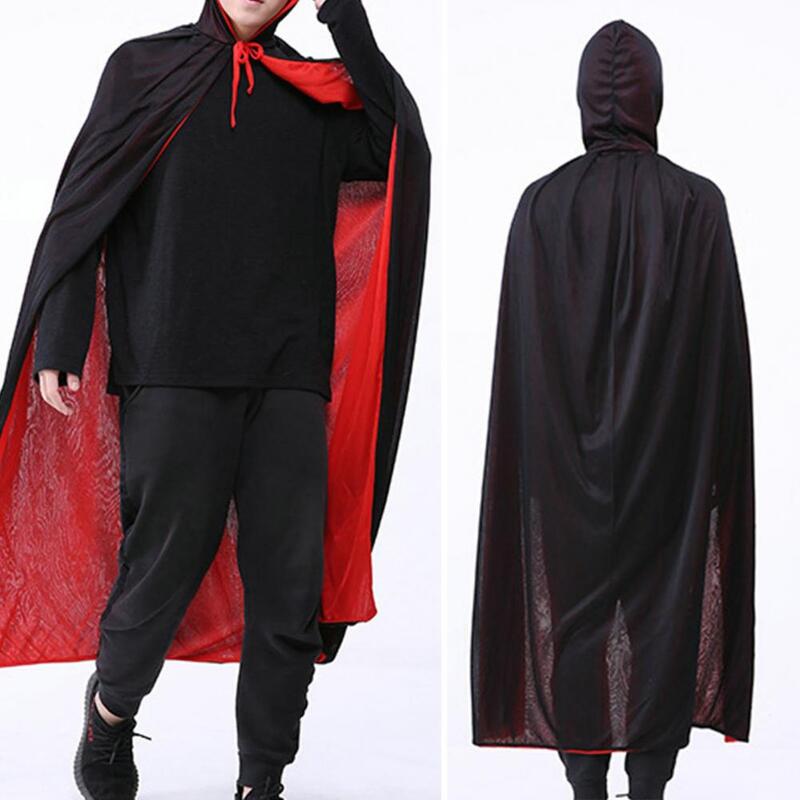 Jubah Halloween jubah anak-anak dewasa penyihir jubah vampir jubah bertudung jubah reversibel hitam merah pakaian kostum Cosplay pesta Halloween