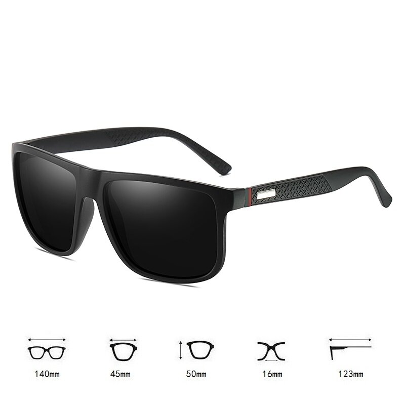 Luxo Polarized Square Sunglasses para Homens e Mulheres, Vintage Sun Glasses, Driving Eyewear, Fashion Brand, Designer, Travel, UV400