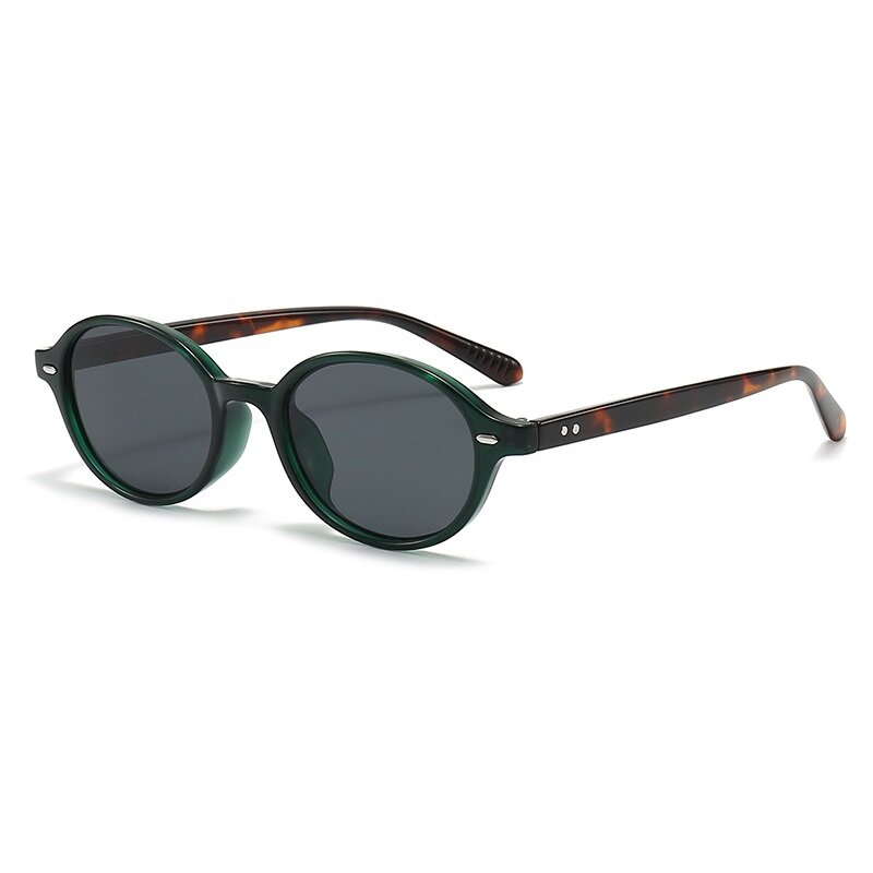 Овальные Солнцезащитные очки в стиле ретро для мужчин и женщин, роскошные модные, с заклепками, с защитой UV400