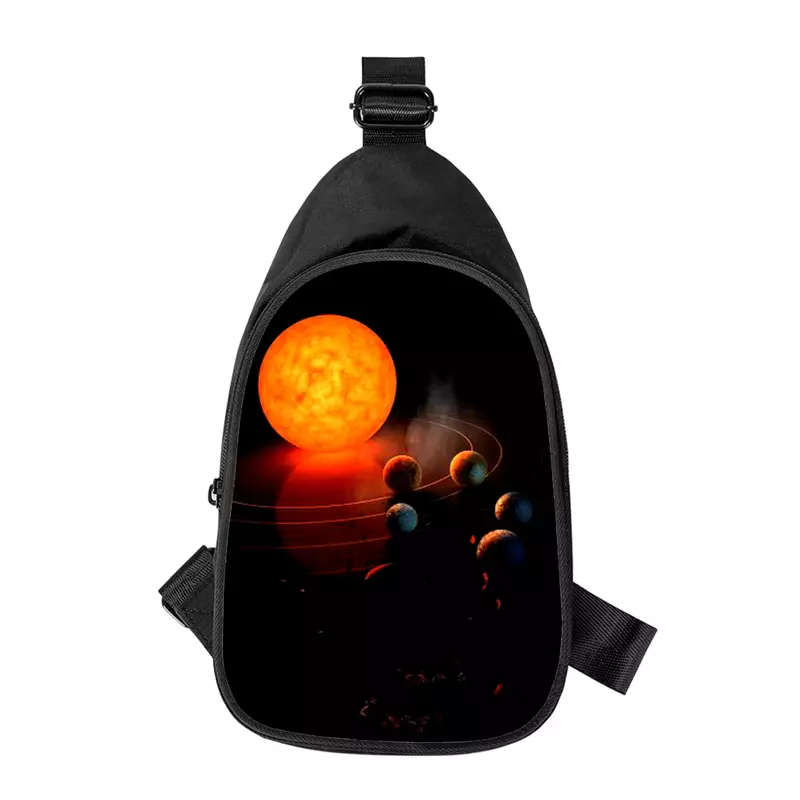 Art Sun-Sac de poitrine à bandoulière imprimé en 3D pour hommes et femmes, sac de taille, sac de poitrine masculin, sac initié en alertes onale, mari, école, nouveau
