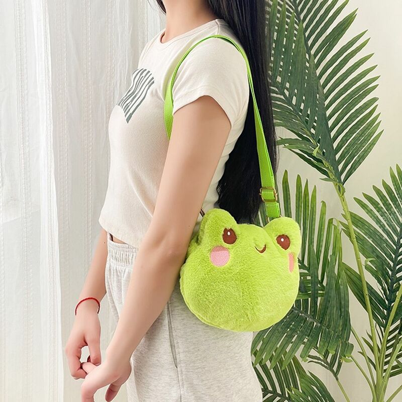 Cute Lovely Student Kids Frog Princess Panda Cartoon Bear Women Handbag Bag Plush Doll Bag Single Shoulder Bag Children Bag