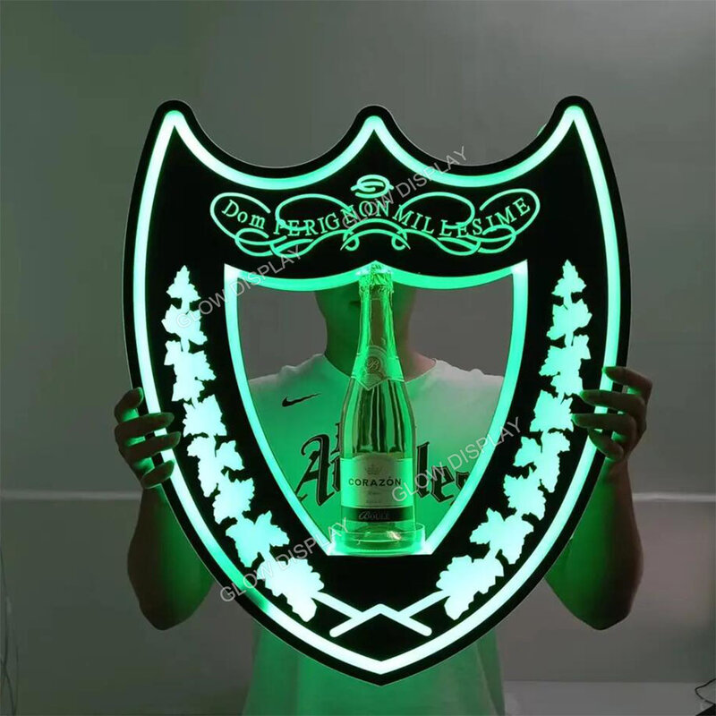 Зеленая искусственная фотография P бутылки шампанского Презентер вино прославитель VIP-сервис дисплей для ночного клуба домашнего барного гриля