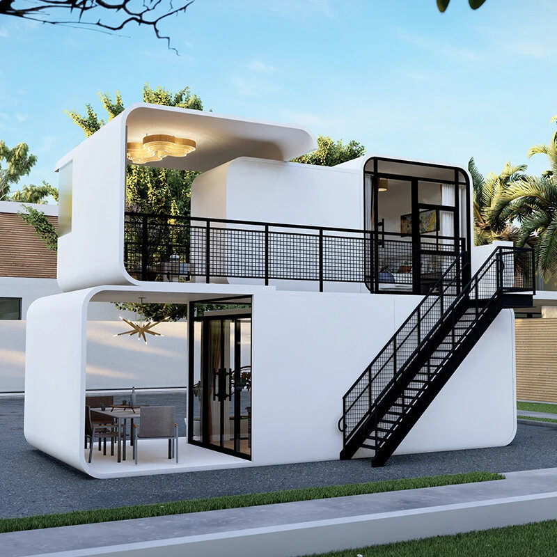Casa prefabricada de estilo moderno para el aire libre, contenedor de lujo personalizado con diseño Modular, para trabajo, oficina y sala de estar