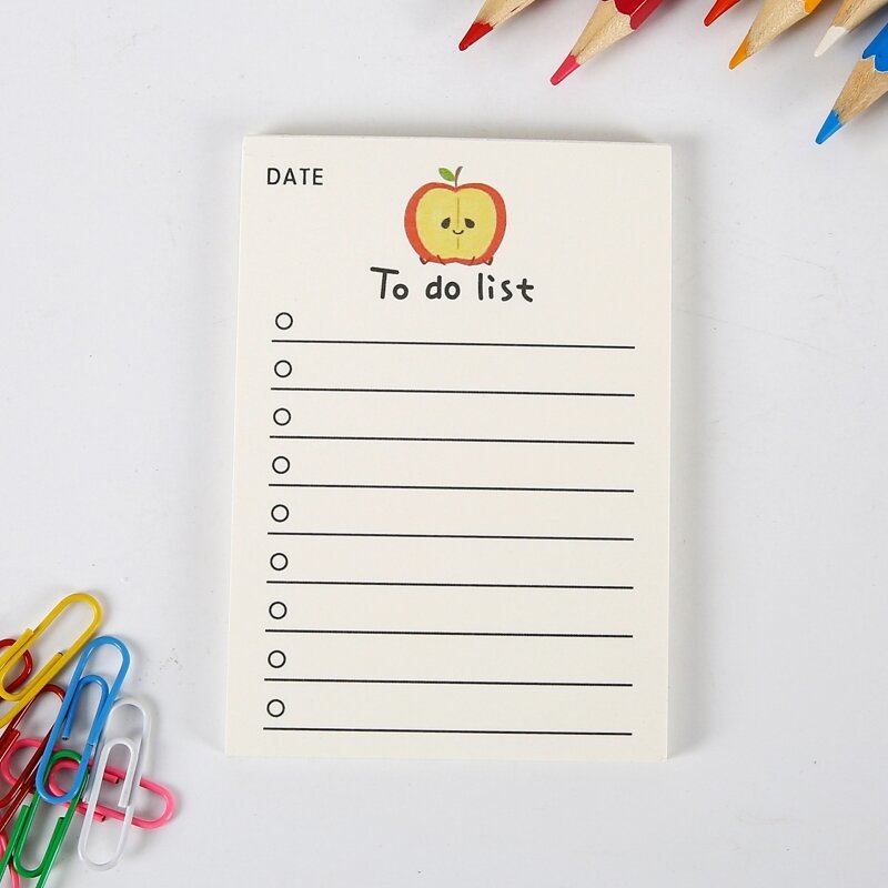 Simple Memo Pad Note Book Cartoon Tearable Non Sticky Notes Fruit Hand Account Memo Message Paper To Do List