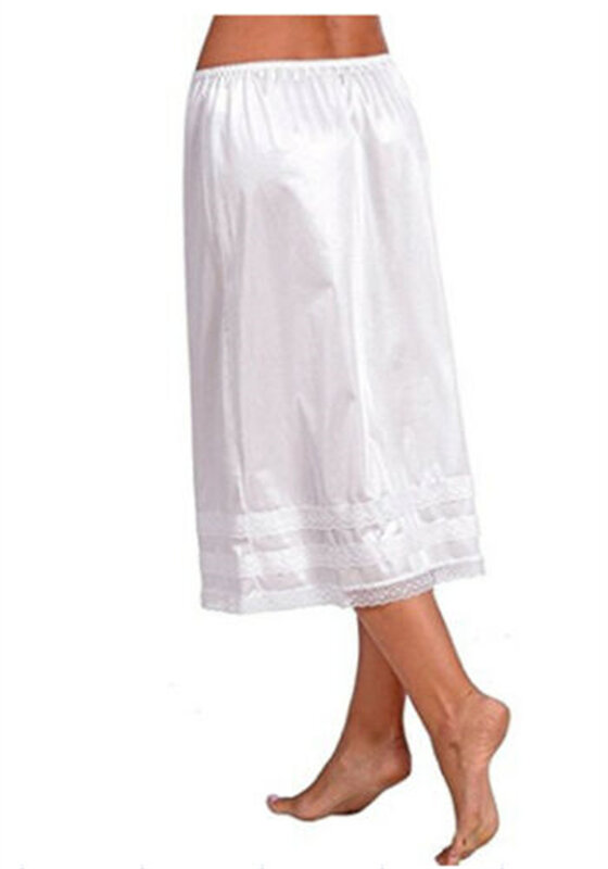 Womens Lace Underskirt Petticoat Under Dress Long Skirt Safety Skirt Oversize L-XXXL
