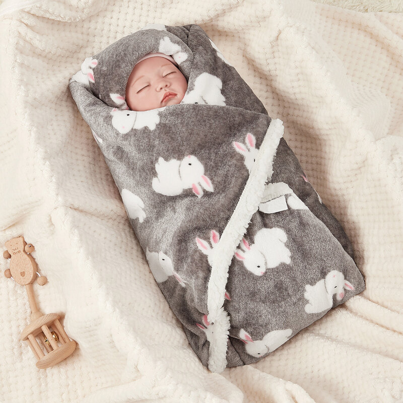 Selimut bulu hangat bayi, selimut untuk tempat tidur bayi musim dingin kain flanel lembut kereta bayi