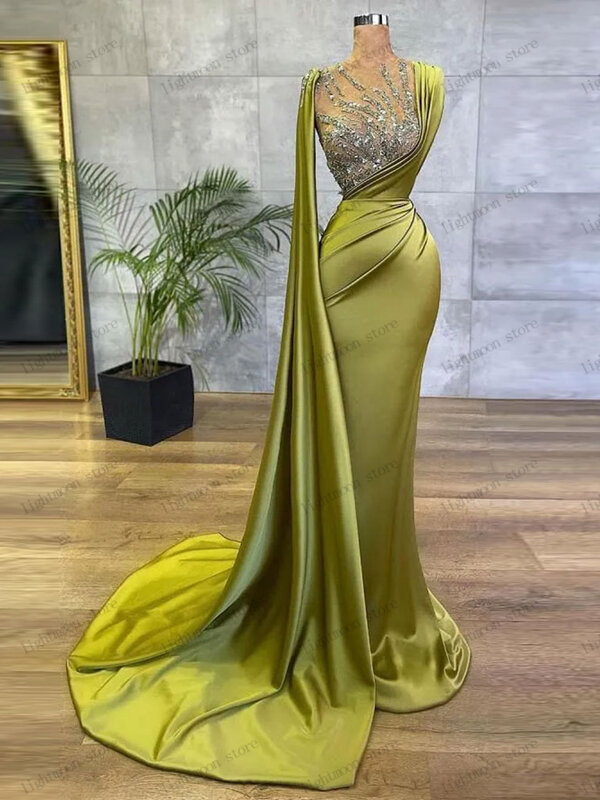Exquisite Abendkleider anmutige Ballkleid Pailletten Applikationen eine Schulter Ballkleider Scheide Meerjungfrau elegante Vestidos de Gala