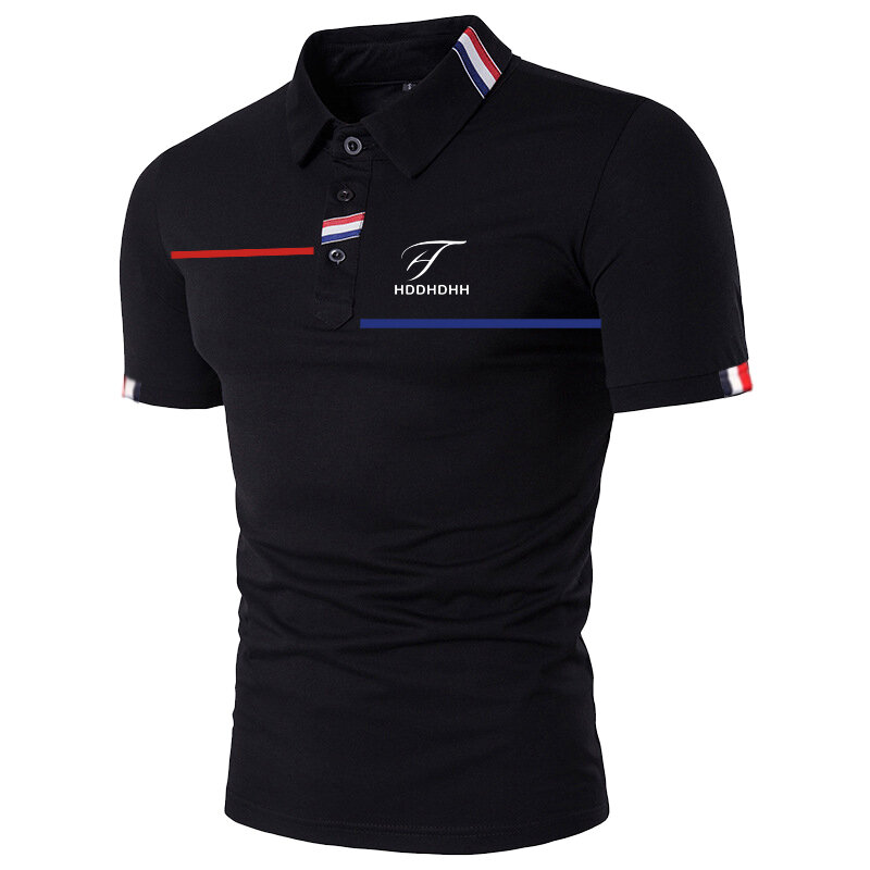 HDDHDHH Brand Printing Polo Shirt Casual Solid Color T-shirt Men's Breathable Golf Tee