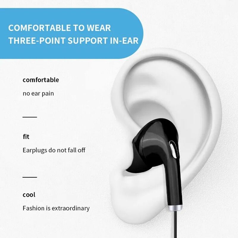Écouteurs filaires haute définition avec micro, contrôle intra-auriculaire, casque de sport portable, écouteurs filaires pour mobile le matin, 3.5mm