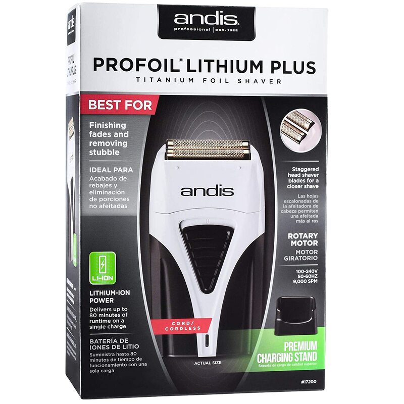 Andis Profoil-Rasoir électrique au lithium pour hommes, 17200 livres de cheveux de barbier, rasoir à barbe chauve, machine à raser originale