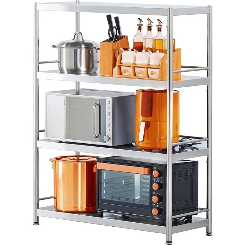 Susunnus-estantes de acero inoxidable, 4 niveles, almacenamiento, cocina, garaje, servicio pesado, unidades de estantería de Metal