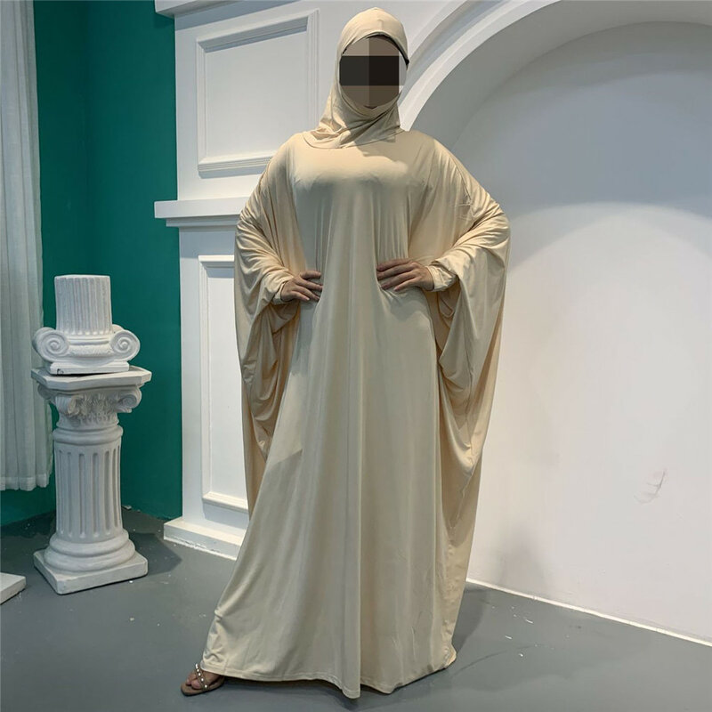 Abaya con capucha de Ramadán Eid para mujer, prenda de oración, bata musulmana, vestido largo suelto, ropa islámica de Dubái, Turquía, Djellaba para mujer