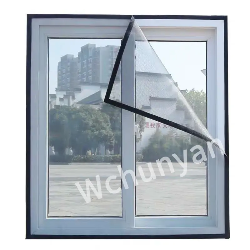 Niestandardowe wykończone anti-okno na komary ekran na rzepy samoprzylepne okno moskitiera lato, odporne na owady netto moskitiera na drzwi
