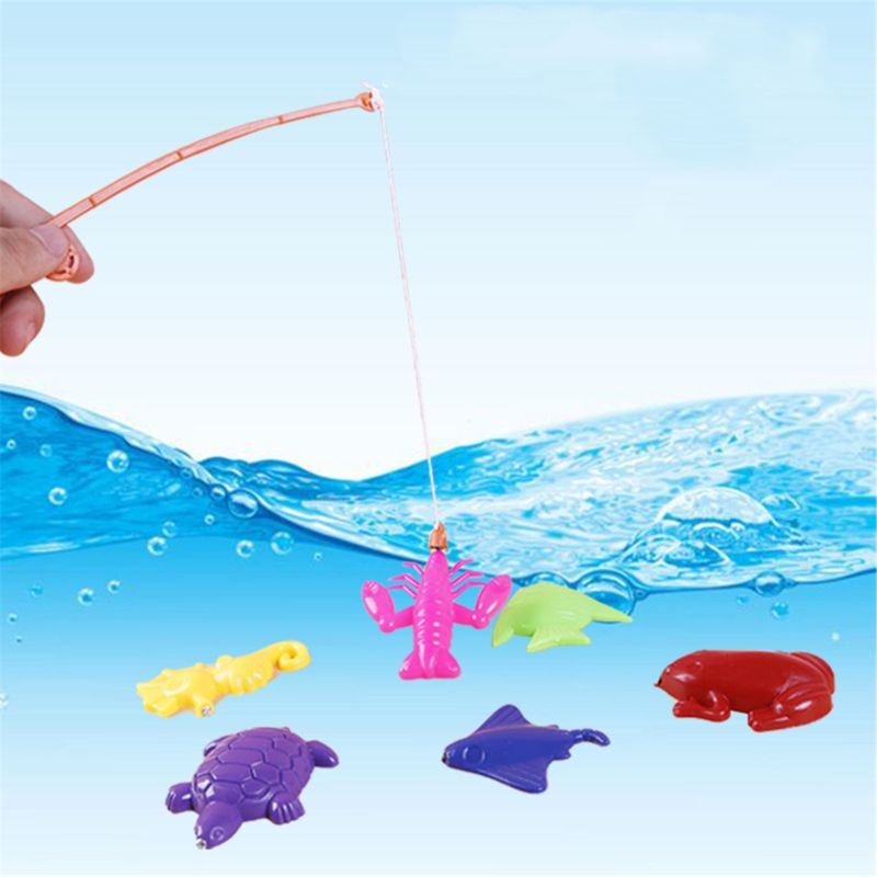 Juego pesca magnético 4XBD, divertido juego enganche para bebés, juguete educativo para niños