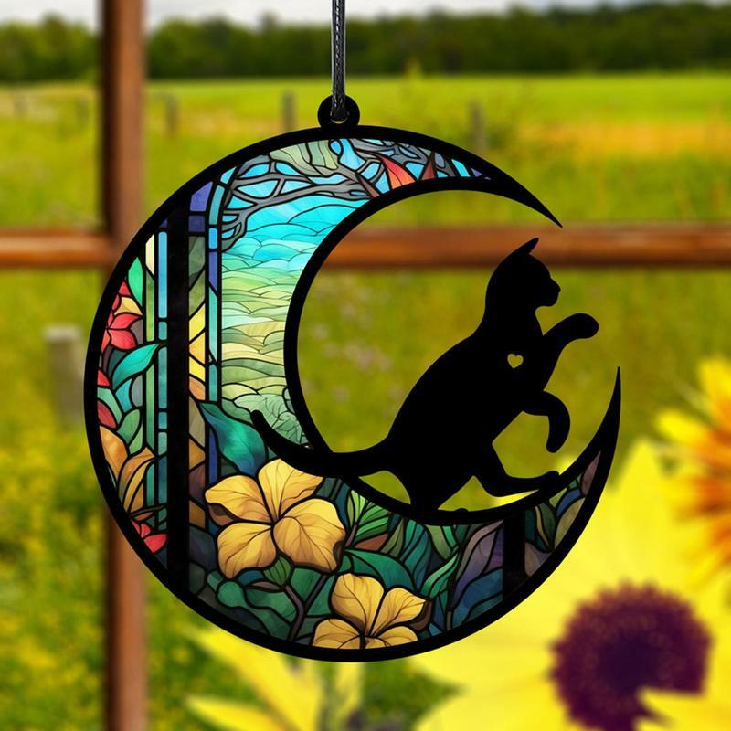 Pet Memorial Suncatcher Commemorative Light Catcher Acrylic Pet Ornaments Suncatcher Stained Glass Window Ornaments For Home