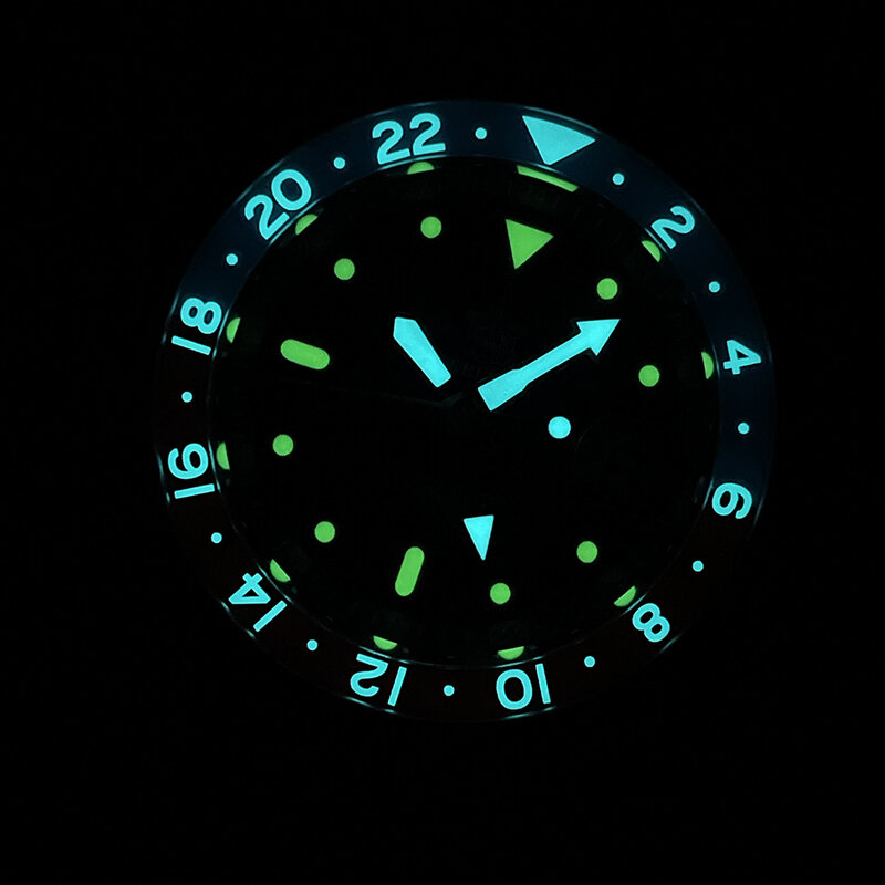 STEELDIVE-Relógio impermeável Super Luminous Sapphire Bezel Mergulho para Homens, Automatic Chronograph, Novo, 42mm, 200m, NH34, GMT