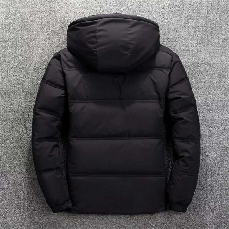 Winter Mens Warm Jacket Coat Stand Collar Thick White Duck Jacket Fashion Men's Hooded Down Jacket Outwear Male Outwear