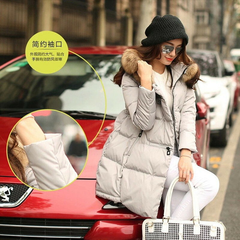 Chaqueta larga de invierno para mujer, abrigo grueso con capucha, Parka de talla grande, color negro/blanco, novedad de 2023