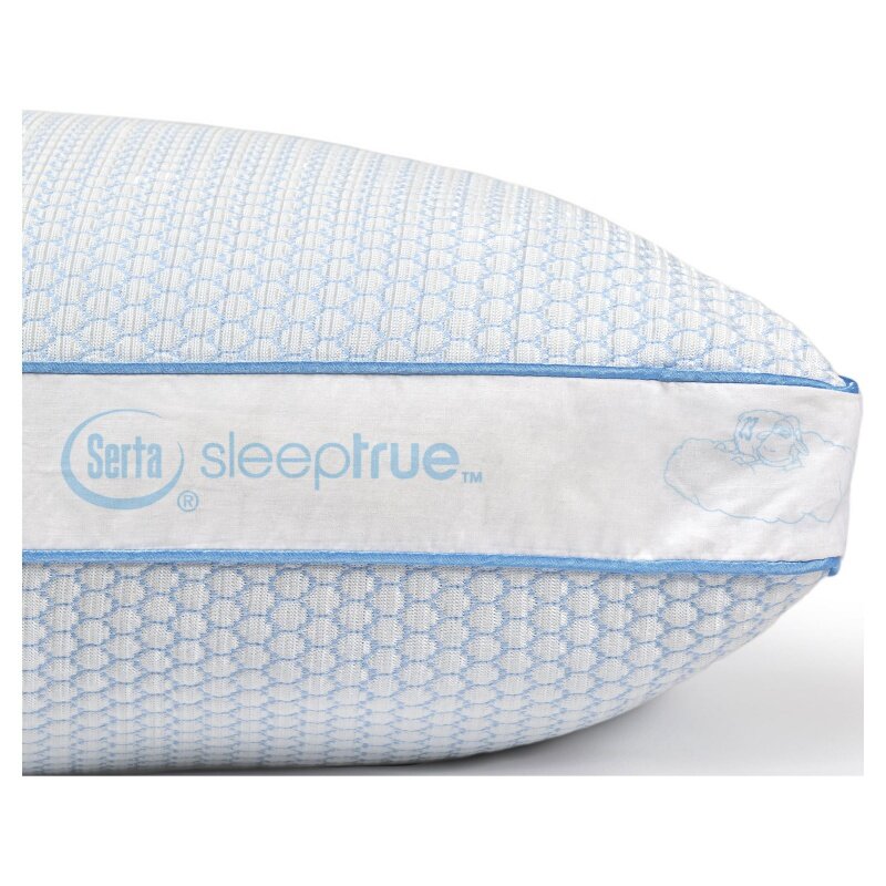 Serta Sleep True Cool Loft Knit Medium Firm Pillow, King, White, 2 Pack, Polyester Blend