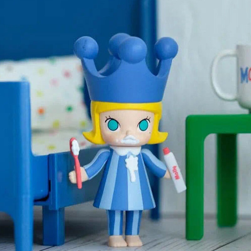POP MART jeden dzień z serii Molly Anime figurka lalka pudełko z niespodzianką zabawki Kawaii Model niespodzianka dekoracja torby dla dziewcząt prezent urodzinowy